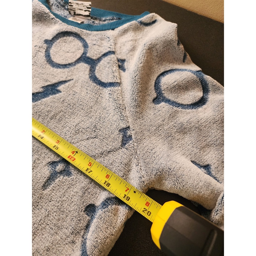 Wizarding World Harry Potter Blue Fuzzy Fleece Top Sleepwear Sz M - Picture 6 of 7